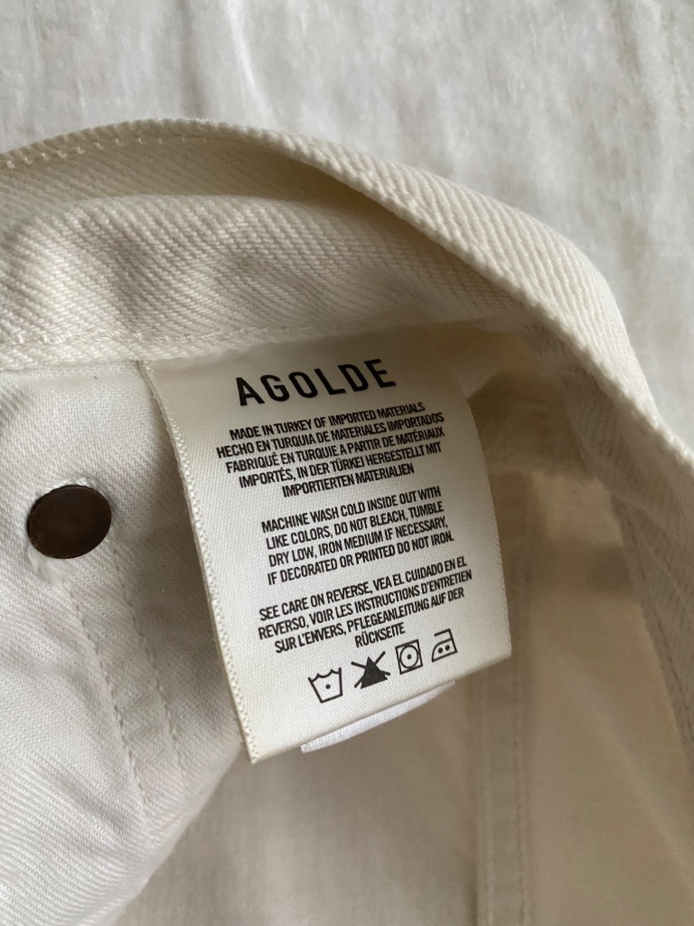 AGOLDE 90's Pinch Jeans - Ecru- Size 23 - Picture 6 of 10